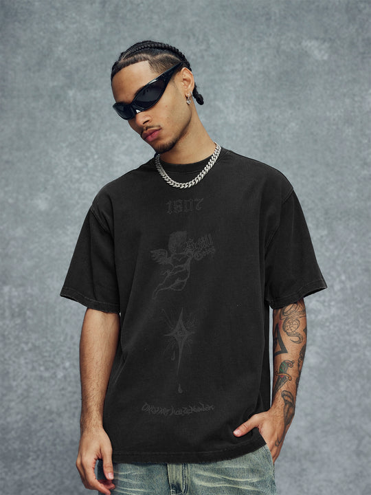 1807 Hand Painted Angel Print Tee | Face 3 Face