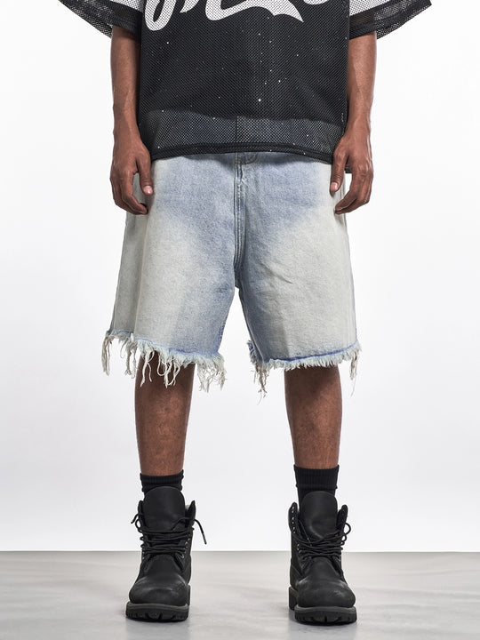 F3F Select Gradient Wash Denim Shorts | Face 3 Face