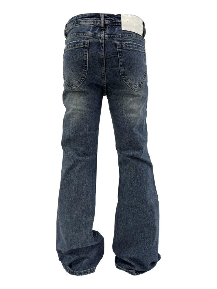 KARMANISTIC Washed Distressed Flared Jeans | Face 3 Face