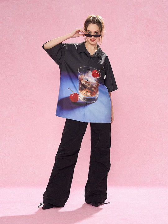 EMPTY REFERENCE Fantasy Wine Glass Short Sleeve Shirt