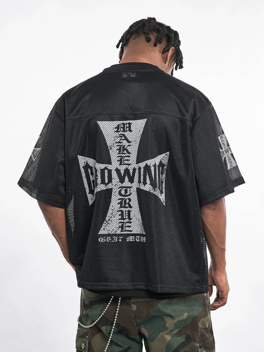 F3F Select Cross Print Mesh Jersey | Face 3 Face