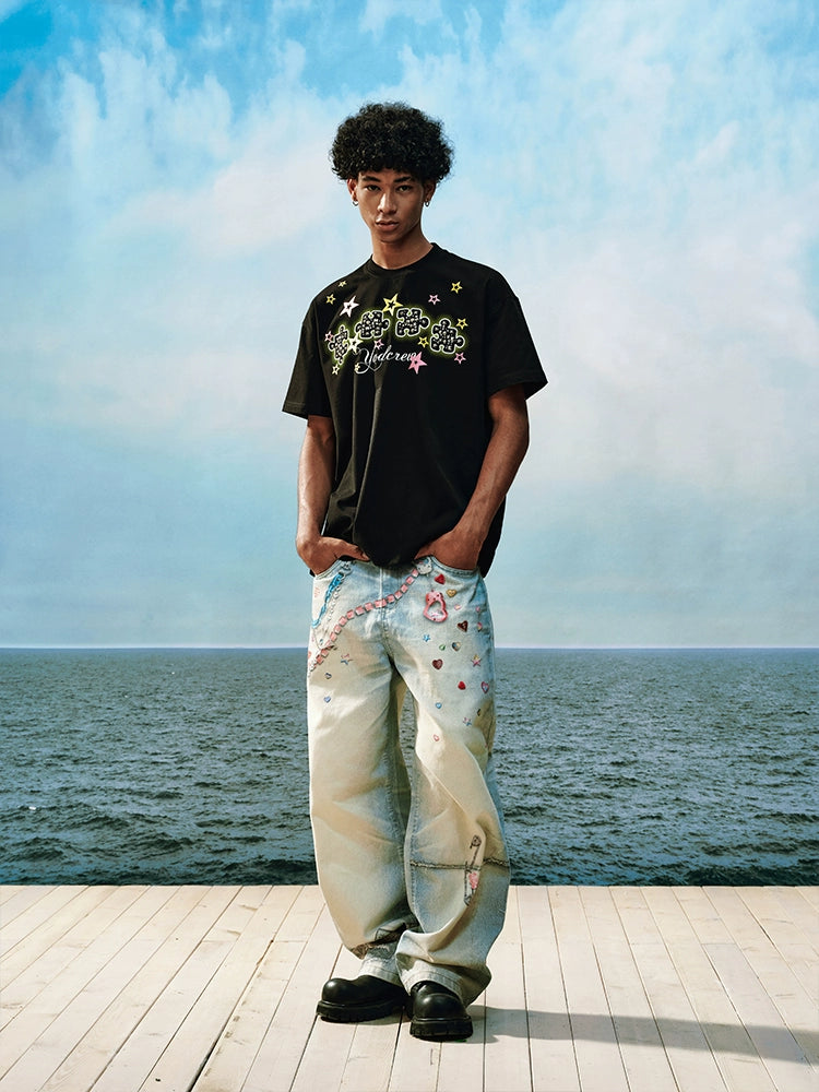 YADcrew Stud Puzzle Star Foam Print Tee | Face 3 Face