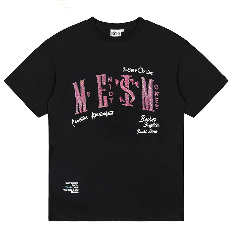 MEDM x STK Sequins Embroidered Logo Tee | Face 3 Face
