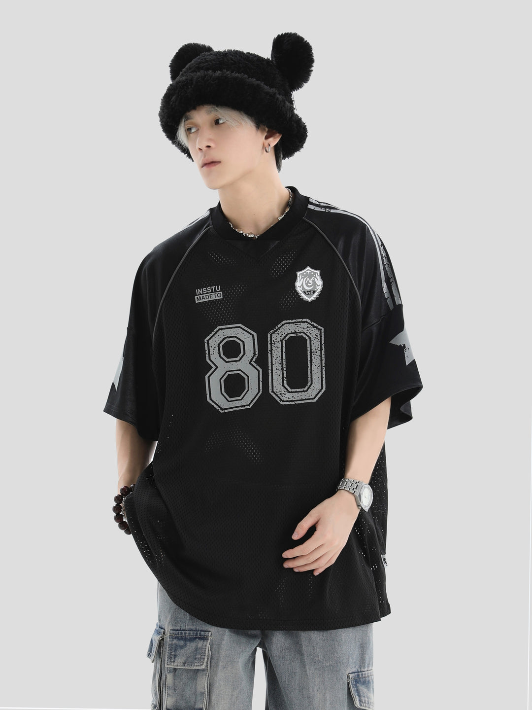 INSstudios Mesh Stripe Star Graffiti Emblem Logo Soccer Jersey | Face 3 Face