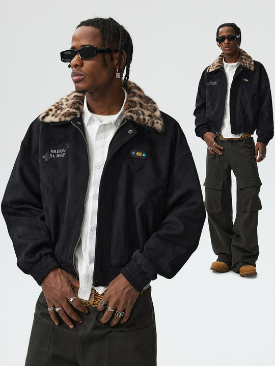 MEDM Detachable Collar Suede Jacket | Face 3 Face