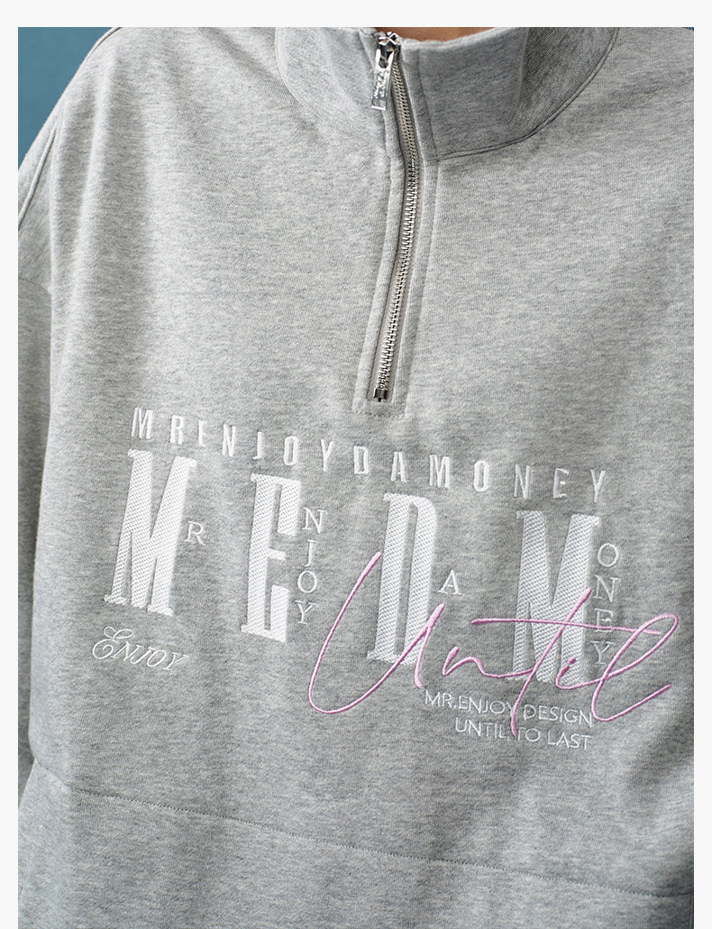 MEDM Half-Zip Logo Embroidered Sweatshirt | Face 3 Face