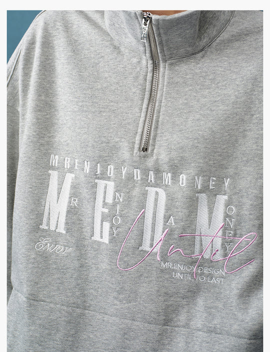 MEDM Half-Zip Logo Embroidered Sweatshirt | Face 3 Face