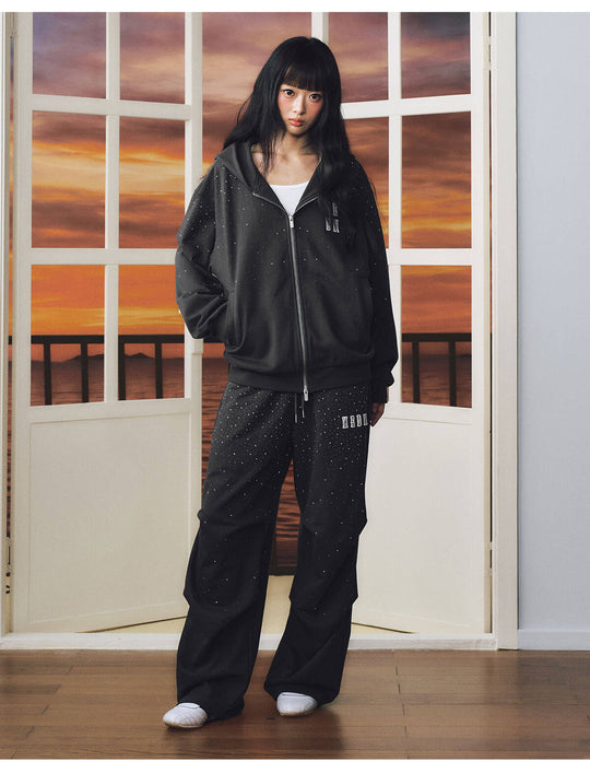 MEDM Starry Sky Rhinestone Baggy Sweatpants | Face 3 Face