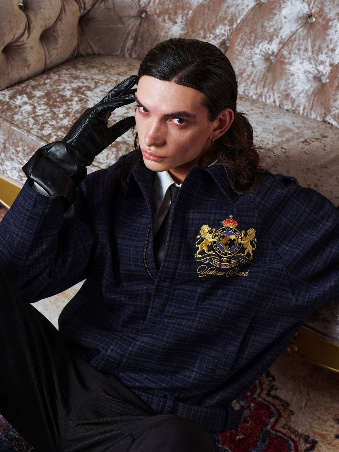 YADcrew Waist Belt Plaid Epaulet Jacket | Face 3 Face