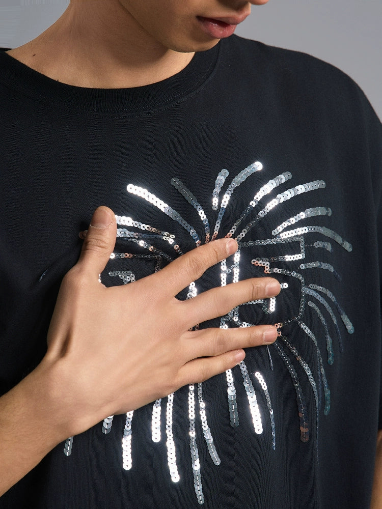 S45 Sequin Fireworks Logo Tee | Face 3 Face