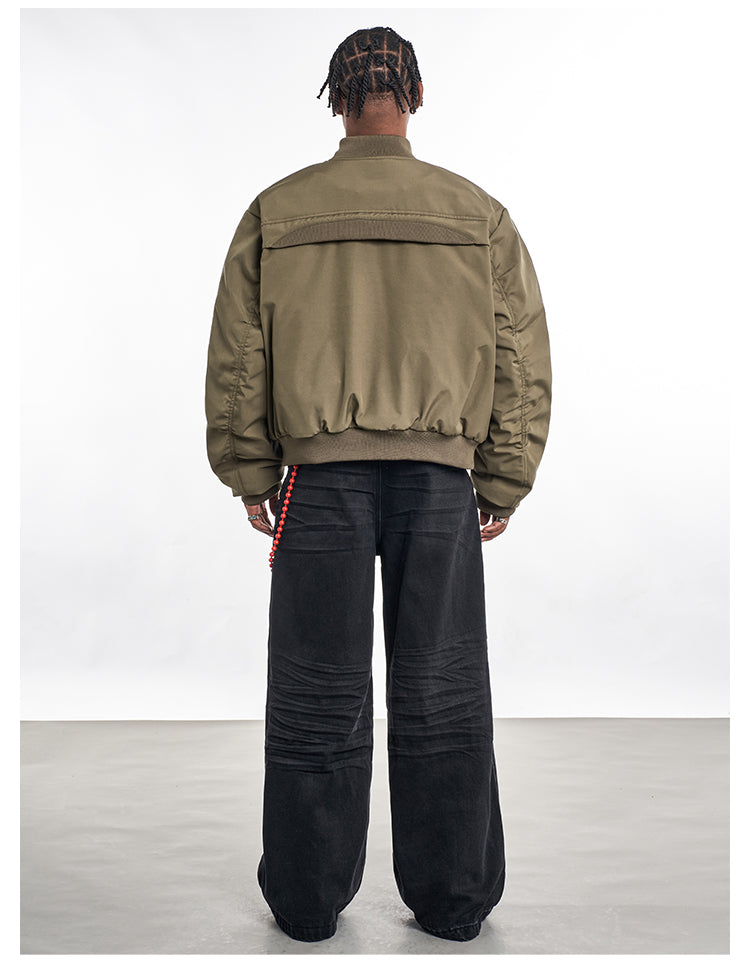 F3F Select Rib Knit Design MA-1 Bomber Flight Jacket | Face 3 Face