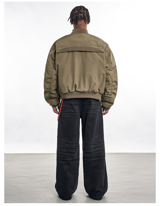 F3F Select Rib Knit Design MA-1 Bomber Flight Jacket | Face 3 Face