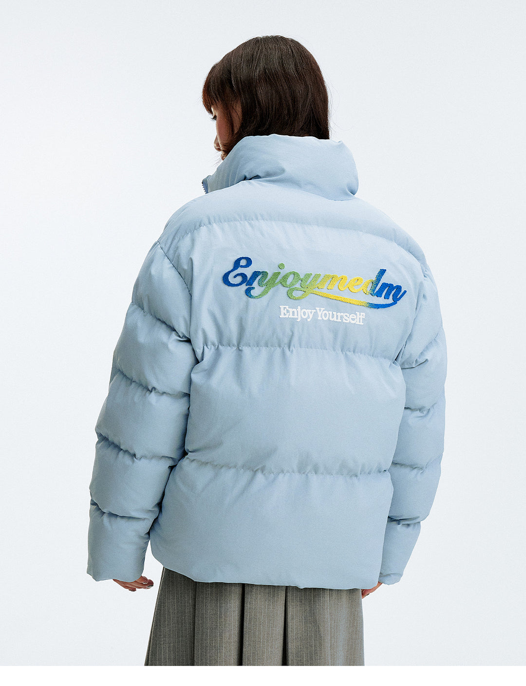 MEDM Gradient Embroidered Puffer Jacket | Face 3 Face