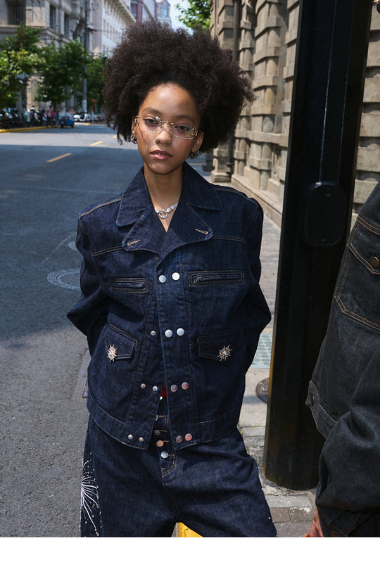 STEEPC Double Breasted Denim Jacket | Face 3 Face