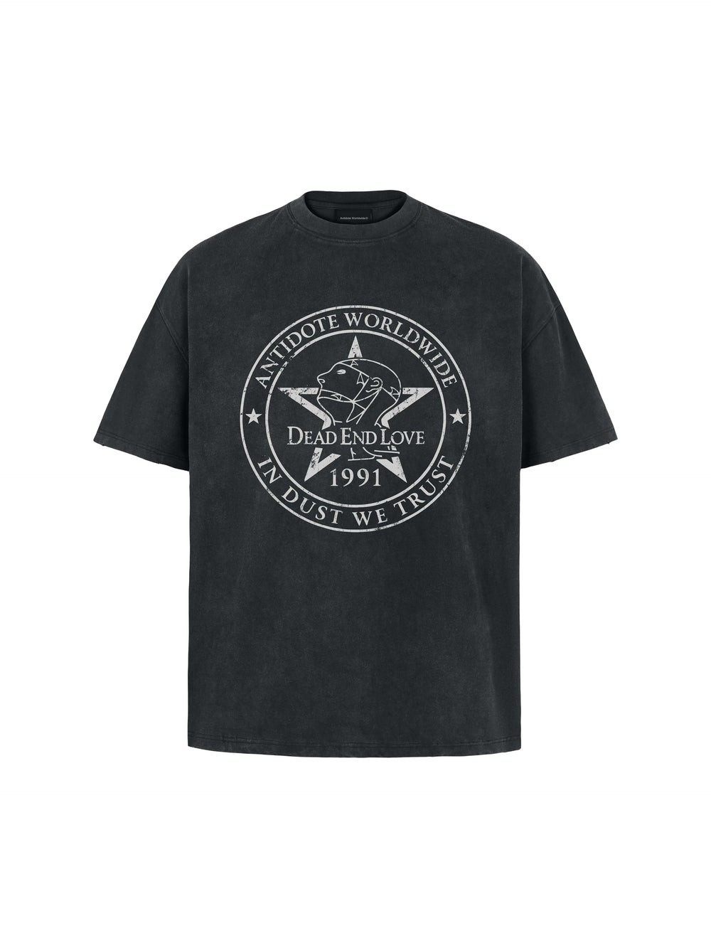 ANTIDOTE DEAD END LOVE Vintage Print Washed Short Sleeve Tee | Face 3 Face