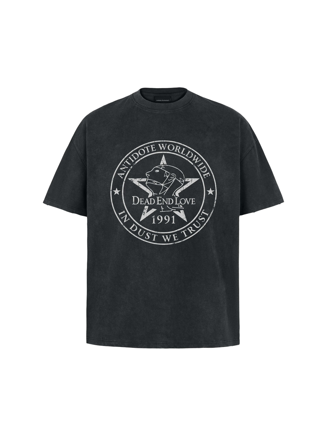 ANTIDOTE DEAD END LOVE Vintage Print Washed Short Sleeve Tee | Face 3 Face