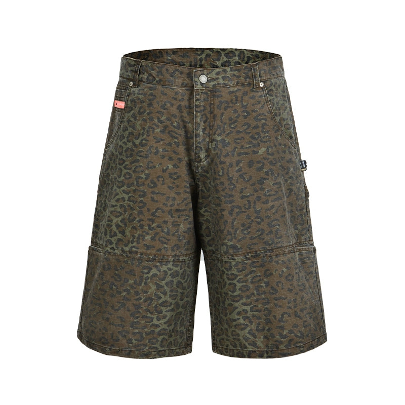 Remedy Leopard and Camouflage Work Painter Baggy Shorts | Face 3 Face