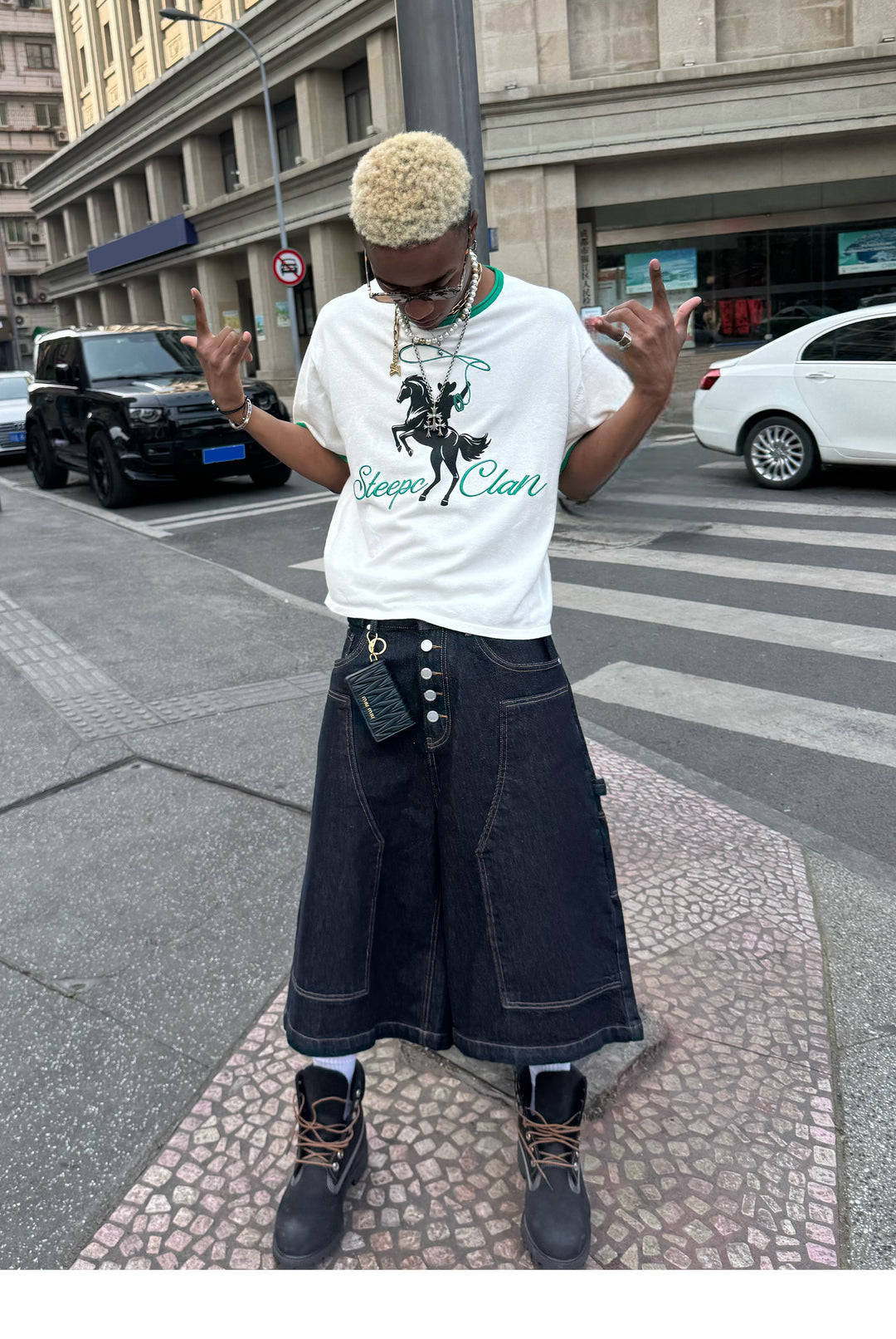 STEEPC Colorblock 3D Embroidered Knit Tee | Face 3 Face