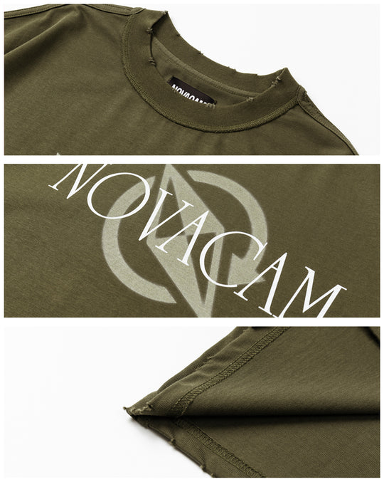 NOVACAM Vintage Letters Logo Frayed Destruction Tee | Face 3 Face