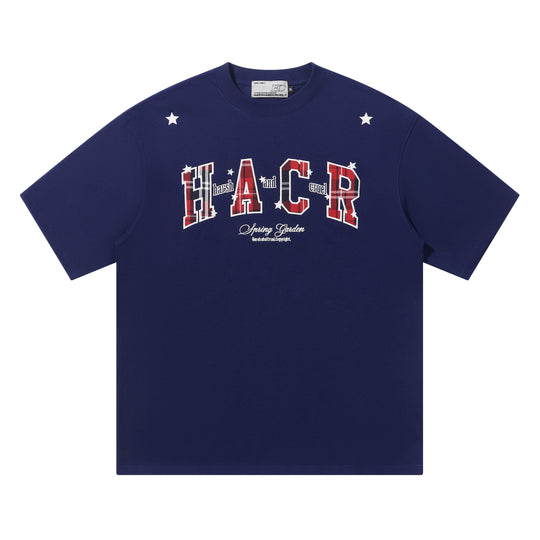 Harsh and Cruel HACR Stars Plaid Patch Embroidered Tee | Face 3 Face