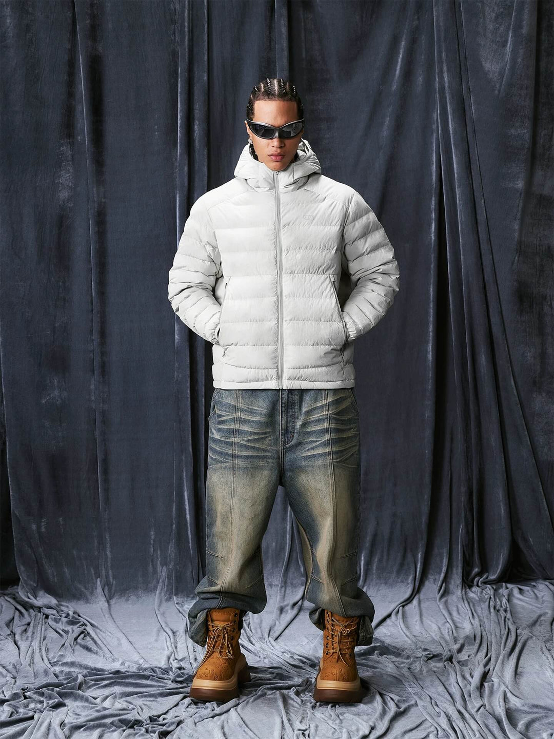 1807 Washed Fade Nylon Lightweight Down Jacket | Face 3 Face