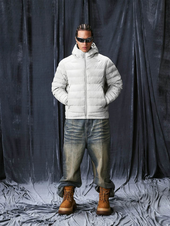 1807 Washed Fade Nylon Lightweight Down Jacket | Face 3 Face
