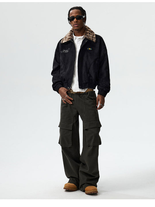 MEDM Detachable Collar Suede Jacket | Face 3 Face