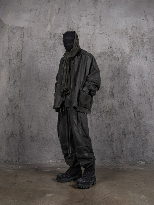UNDERWATER Dirty Dyed Deconstructed Zip-Up Sweatshirt Jacket | Face 3 Face