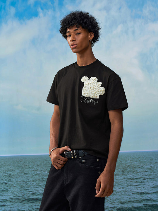 YADcrew Pearl Puzzle Patch Embroidered Tee | Face 3 Face