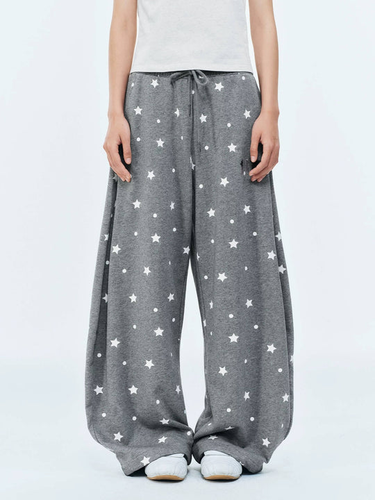 MEDM Star Polka Dot Print Baggy Sweatpants | Face 3 Face