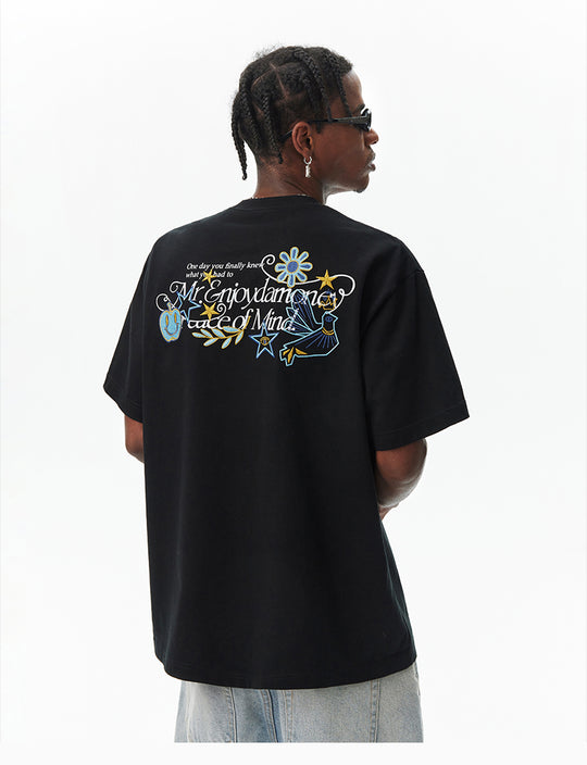 MEDM Glitter Bird and Apple Embroidered Tee | Face 3 Face