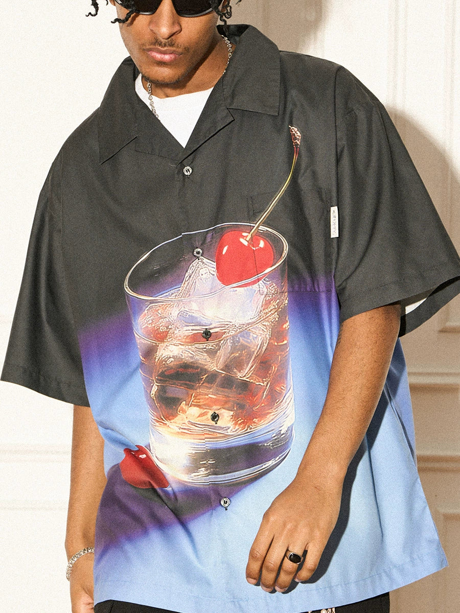 EMPTY REFERENCE Fantasy Wine Glass Short Sleeve Shirt