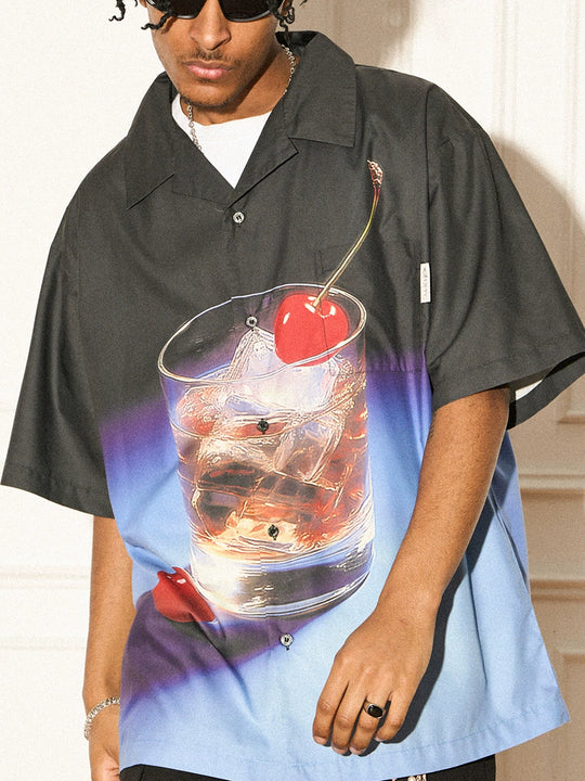 EMPTY REFERENCE Fantasy Wine Glass Short Sleeve Shirt