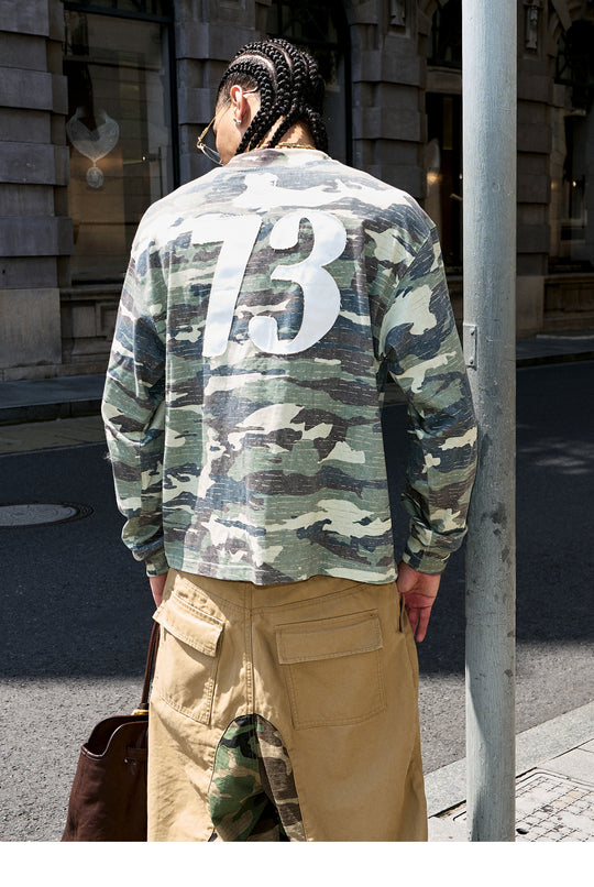 STEEPC Forest Camouflage Washed Vintage Long Sleeve Tee | Face 3 Face