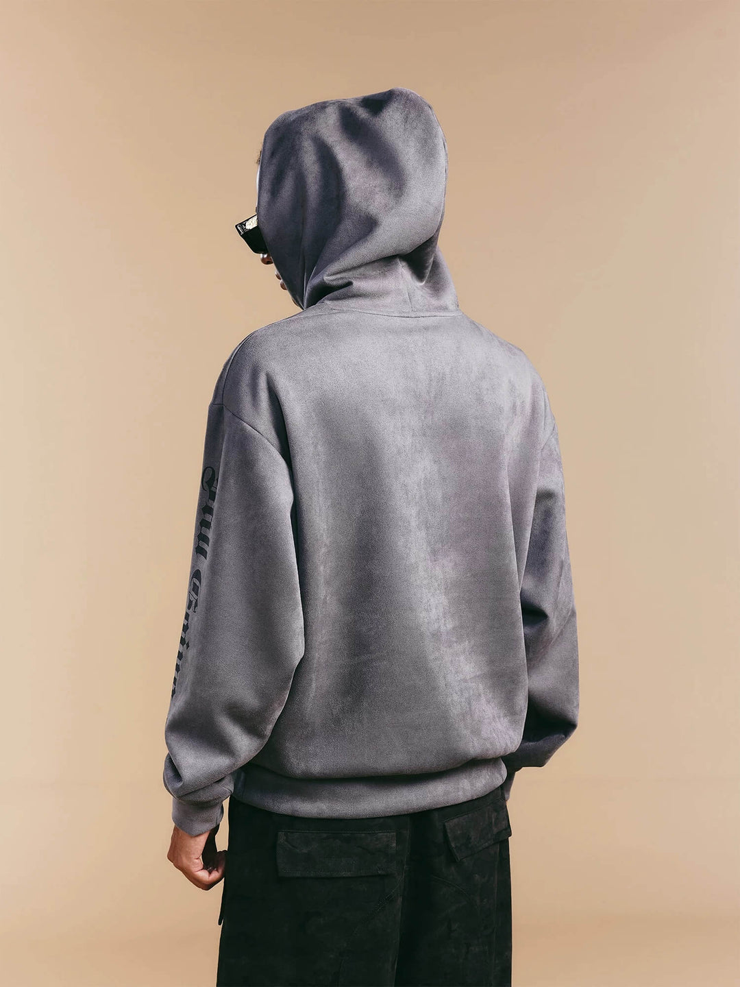 1807 Gothic Burnout Suede Hoodie | Face 3 Face