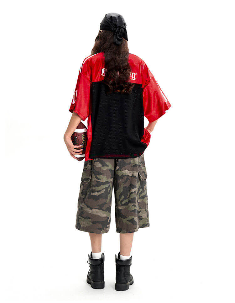 F3F Select Big Letter A Color Block Mesh Short Sleeve Jersey | Face 3 Face