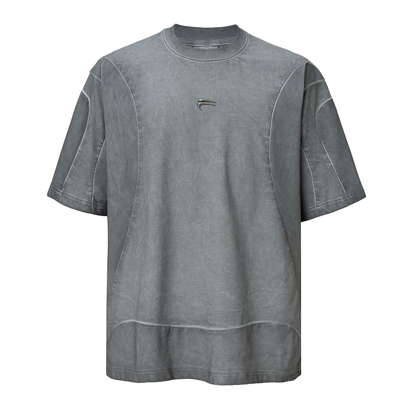 F2CE Deconstructed Stitching Mud Dyed Metal Logo Tee | Face 3 Face