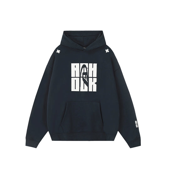 Puff print hoodies | Achock Four Color Heavy Logo Embroidered Hoodie | Face 3 Face