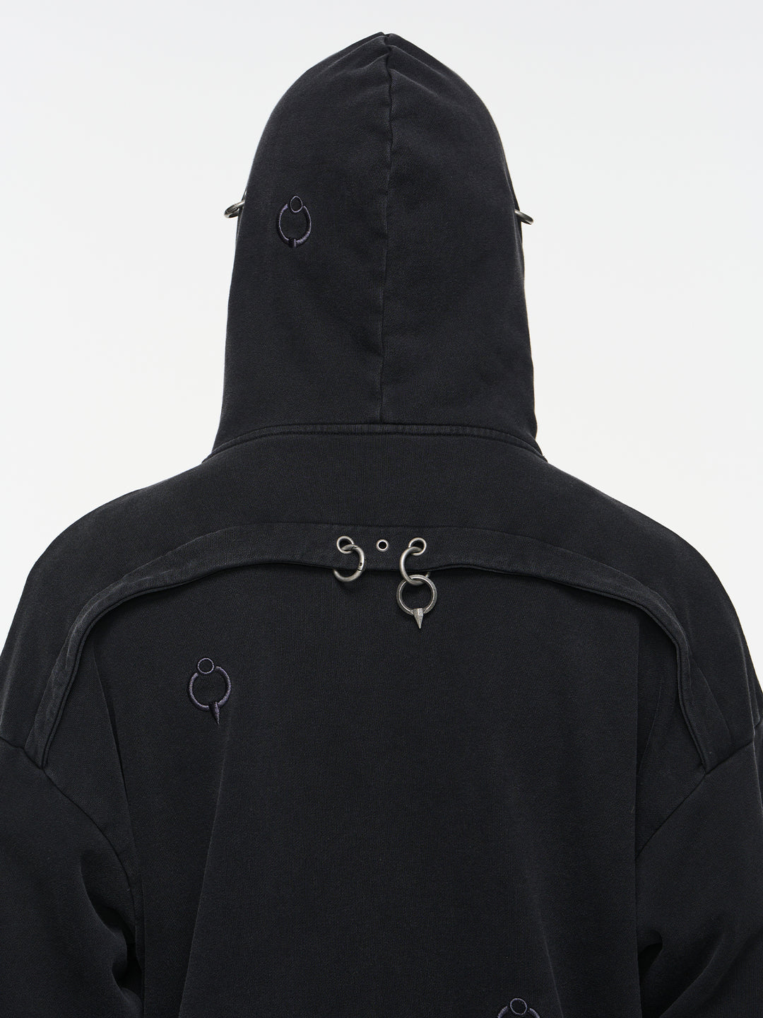BLIND NO PLAN Washed Print Metal Detail Zip-Up Hoodie | Face 3 Face