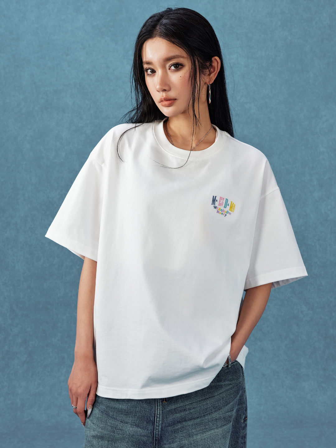 MEDM Basic Embroidered Logo Tee | Face 3 Face