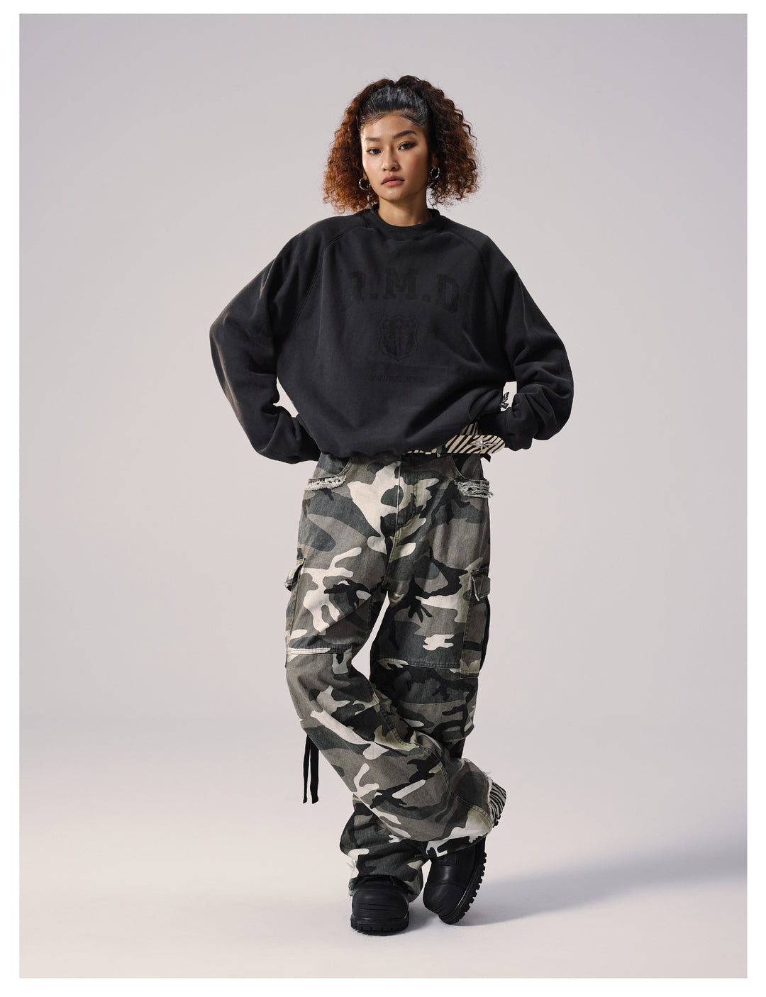Remedy Distressed Camouflage Work Cargo Pants | Face 3 Face