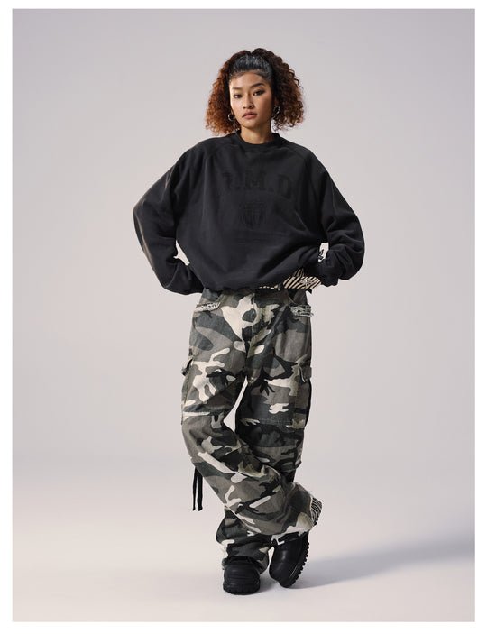 Remedy Distressed Camouflage Work Cargo Pants | Face 3 Face