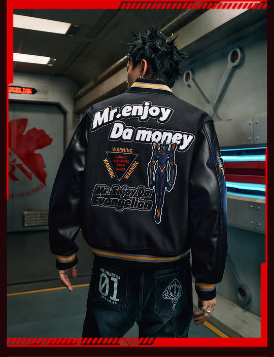 MEDM x EVA Unit-00, Unit-01, Mark.06 Leather Varsity Jacket | Face 3 Face