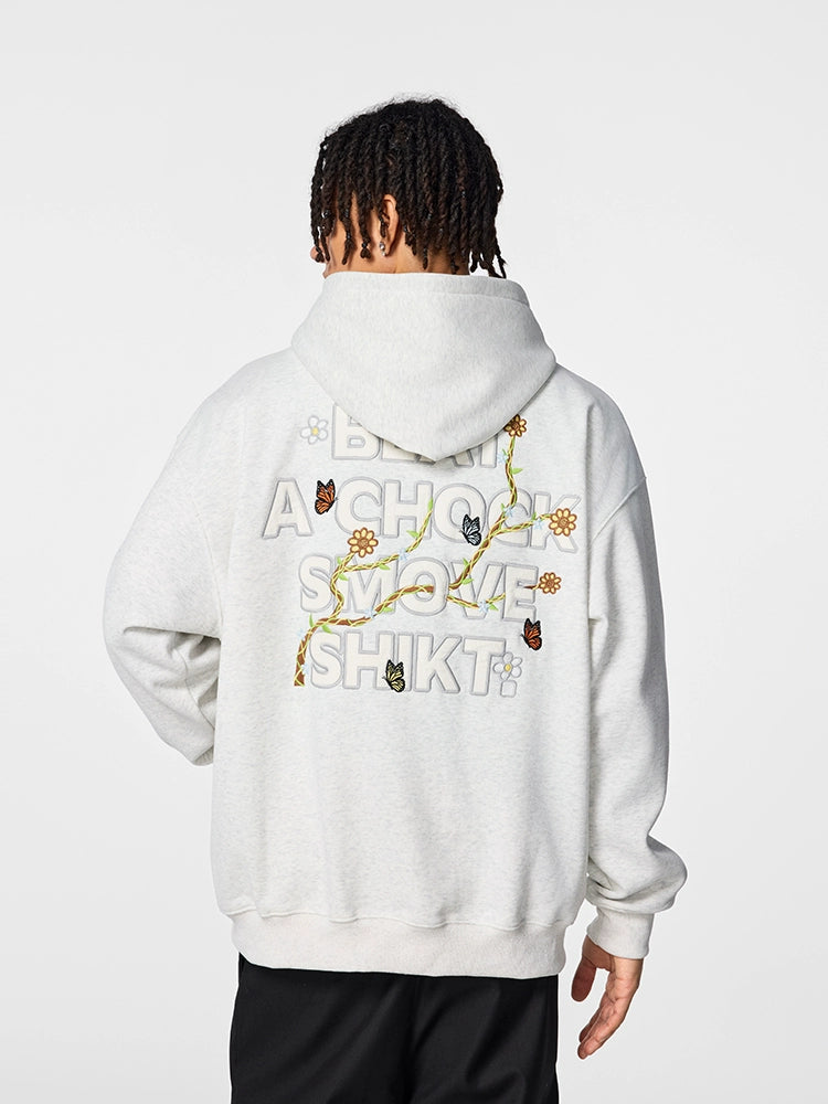 Achock Floral Patch Embroidered Zip Up Hoodie | Face 3 Face