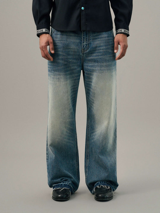 S45 Ethnic Trim Back Pocket Washed Jeans | Face 3 Face