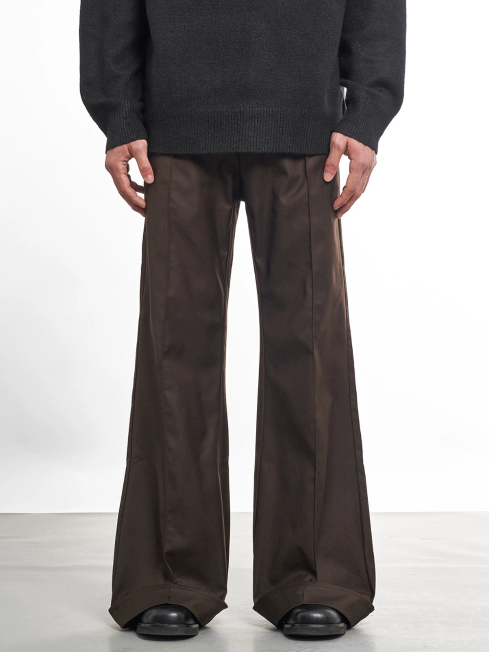 F3F Select Folded Leg Pleated Flared Suit Pants | Face 3 Face