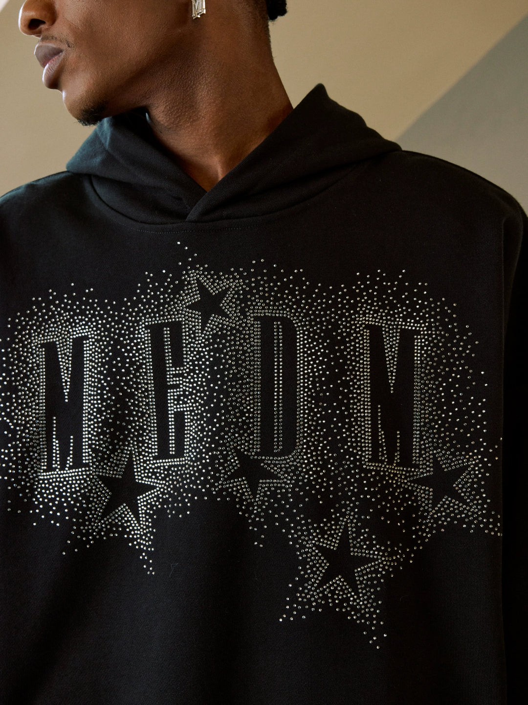 MEDM Rhinestone Star & Logo Hoodie | Face 3 Face