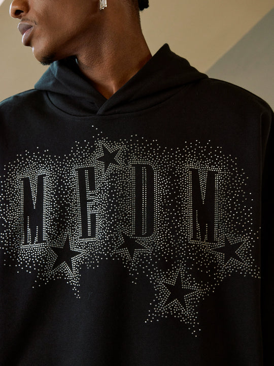 MEDM Rhinestone Star & Logo Hoodie | Face 3 Face