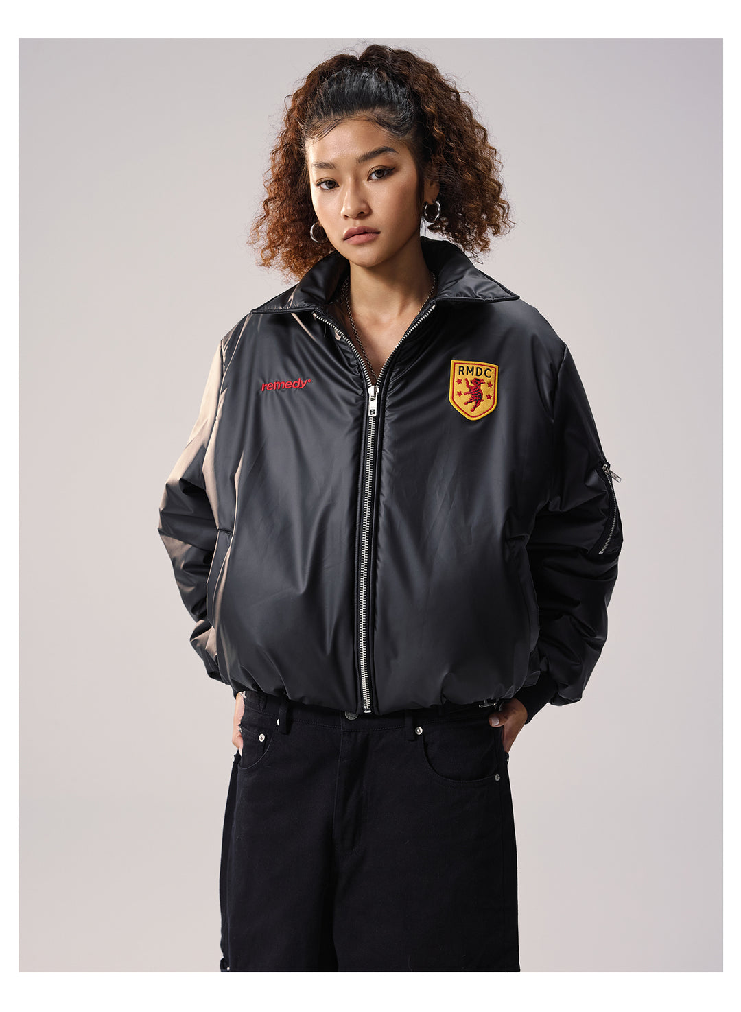 Remedy Number Patch Embroidered MA-1 Bomber Jacket | Face 3 Face