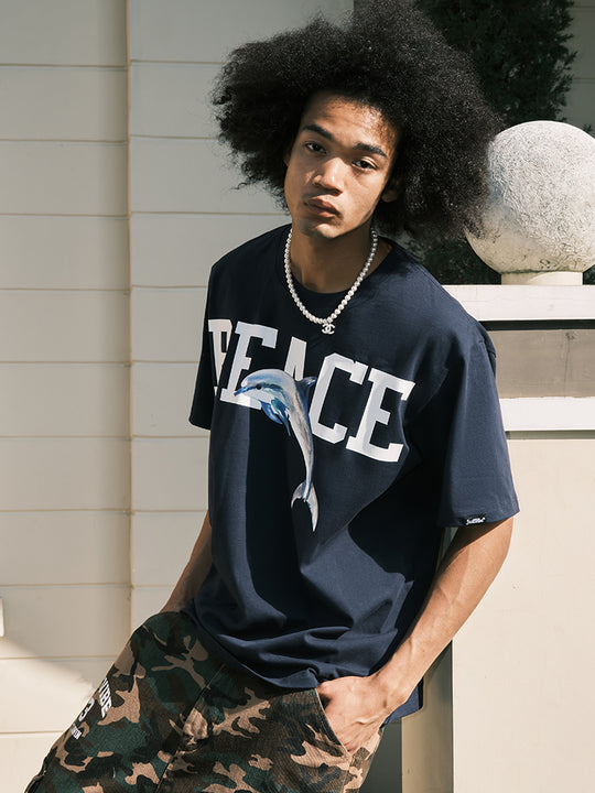 JUST VIBE PEACE Dolphin Graphic Tee | Face 3 Face